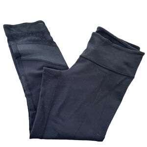 Lululemon Black Leggings with Sheer Mesh at Ankles -  Size 6